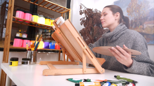 MEEDEN Large Drawing Board Easel Solid Beech Wooden Tabletop H-Frame Adjustable Easel Artist Drawing & Sketching Board for Artists Teens & Painters Holds Canvas up to 23" high