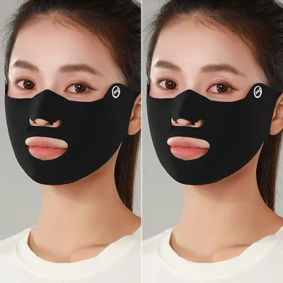 JIFANPAUL | UV Protection Sports Mask for Women Outdoor Running Golf Ice Silk Face Cover Breathable Nose and Mouth Exposed