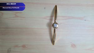 Brass Gold Crystal Diamond Cabinet Pull Handle 96mm