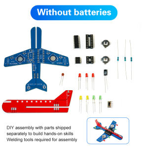 LED Flow Light Aircraft Model Kit DIY Electronic Kit DIY Electronic Welding Practice Kit Electronic Science Assembly Kit