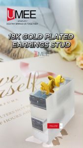 18k Gold Plated Stud Earrings Jewelry Accessories For Women