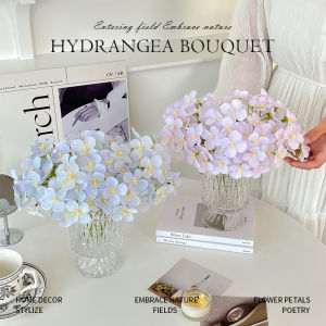 Fresh Hydrangea Artificial/Fake Flower Bouquet Living Room Decorative Ornament Classy Table Flower Decoration Flower Floral Silk Flower