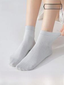 MiiOW | Womens Mid-Calf Breathable Sports Socks Thin Moisture Wicking Anti-Odor Summer Long No-Cuff Anti-Slip Short Socks Cat Person