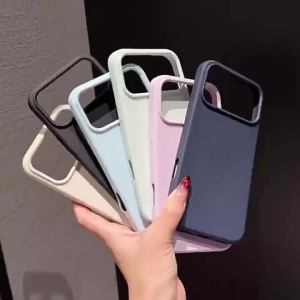 Ốp Điện Thoại iPhone 17/16/15/14/13/12/11 Pro Max Plus Phong Cách Hàn Quốc Y2K Tối Giản Màu Trơn Mờ - Mặt Lưng Nhựa Cao Cấp
