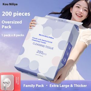 Extra-Thick Oversized Wall-Mounted Disposable Face Cloths Pure Cotton Facial Wipes Gentle Cleansing Cloths Makeup Removal Wipes
