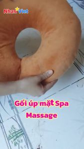 (vỏ gối và ruột gối riêng) Gối úp mặt spa không bèo | Gối cong úp mặt massage body chất liệu nhung mềm mịn êm ái thư giãn