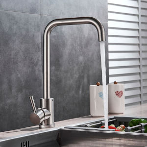 304 Stainless Steel Kitchen Sink Faucet Flexible Hot Cold Water Mixer Single Handle Pull Out Sink Faucet Deck Mounted Water Taps