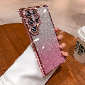 Luxury Glitter Rhinestone Case For Samsung Galaxy S26 S25 S24 S23 S22 Ultra Plus Bling Crystal Clear Plating Shockproof Cover