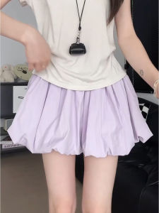 Váy Ngắn Xếp Ly Màu Tím Cạp Cao Phong Cách Mới Mùa Hè Váy Ngắn Chữ a Cỡ Nhỏ Váy Ngắn Ba Mảnh Phong Cách Ballet Váy Ngắn Xếp Ly