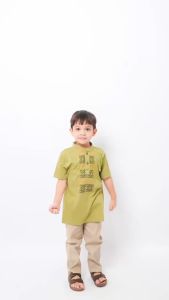 Littlebee Mustofa Olive - Setelan Koko Anak [Umur 1-5 Tahun]