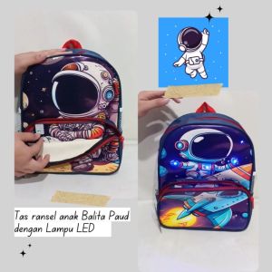 Tas Ransel Anak Lampu LED Sekolah Paud / TK Karakter Bag Backpack Mini Kids ASTRONOT / Tas Anak-anak Lucu \\\\ Tas Ransel Anak Murah / Ransel Anak Laki-laki LAMPU LED MENYALA Karakter kartun Terbaru