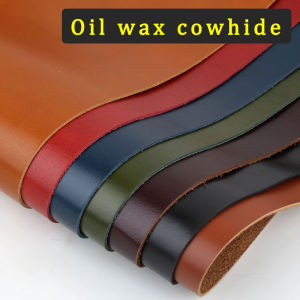 Head layer cowhide oil wax crazy horse skin vegetable tanned leather DIY handmade leather material 2mm thick genuine leathe