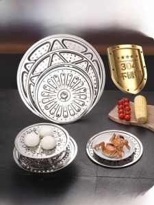 Thickened 304 Stainless Steel Steamer Plate Steamer Water Contactless Steam Rack Kitchen Household Wok Steamer Plate Double-Edged Fine-Toothed Comb Steamer Steaming Rack