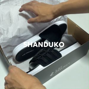 Sandal Selop Pria Wanita Slip On Casual Distro Sendal Slide Slop Keren Terbaru Hitam Shanduko Original Asli Premium LAF Project