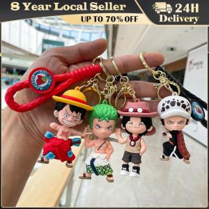 ❤️【Same Day Delivery】【Luffy Ace Zoro Law Keychain】New One Piece Animation Keychain Cartoon Figure Monkey D. Luffy Personality Creative Doll Bag Pendant Car Keychain Festival Gift