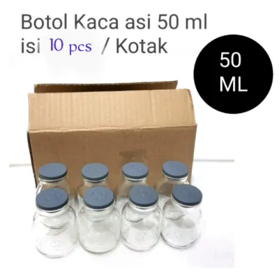 Botol asi 50ml Paket 10 PCs Tutup Karet Botol Penyimpan asi 50 ml Botol Kaca Susu Bayi Botol Bosi