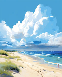 Acrylic Paint By Numbers Sea Wave Painting By Numbers on Canvas Coloring By Number for Adults Paint Digital Art