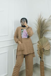 SETELAN JUMBO FLOWERS SET CRINKLE APK SABLON BAJU + CELANA M L XL XXL Oneset Crinkle Jumbo REALPICT