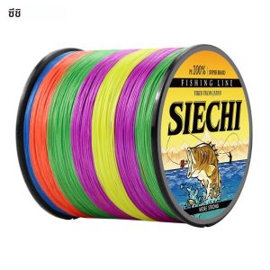 SIECHI สายถัก 4X100/300 M 9 สีทั้งหมดสําหรับสายตกปลา MaxDrag 83LB Multifilament PE สําหรับตกปลาทะเลน้ําเค็ม