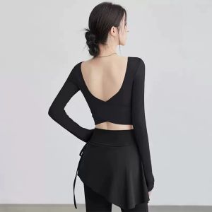 SKINOFSKIN | Back Show Padding Slimming Yoga Suit Long Sleeve Top