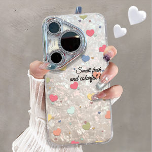 Colorful Heart Shaped Silicone Phone Case for Huawei Pura80 P50 P60 P30 P40 P70 Womens Style Full Cover Anti Fall Protective Shell