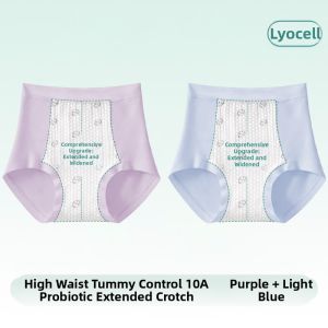 YUNASHA | High Waist Tummy Control Panties Pure Cotton Anti-Bacterial Extended Crotch