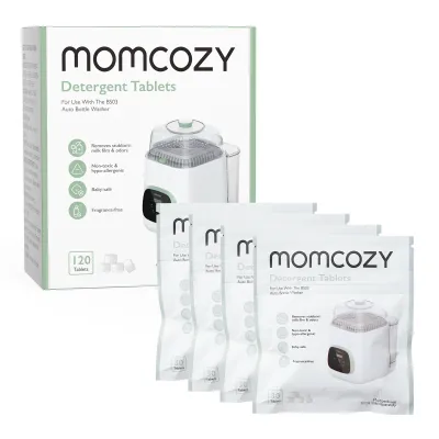 ​Momcozy Official Washing Block for KleanPal Pro Baby Bottle Washer 120 Detergent Tablets for Cleaning Baby Bottles Breast Pump Parts Feeding Accessories Rinse-Free BPA-Free Travel & Home Use