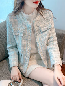 Spring Autumn Womens Tweed Blazer
