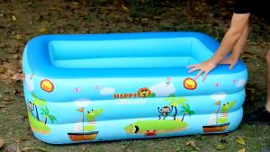 KOLAM RENANG ANAK JUMBO 1.5M + POMPA MODEL PERSEGI BAHAN TEBAL MURAH INFLATABLE SWIMMING POOL KIDS