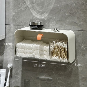 Bathroom Wall Mounted Storage Shelf Toilet Paper Sanitary Napkin Organizer Plastic No Drilling Required Washstand Mask Box