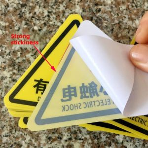 Triangle Caution Mechanical Injury Warning Sign Electric Distribution Box Dangerous Label PVC Material for Business Use