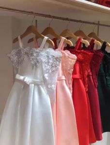 White Red Green Pink One Shoulder Princess Infant Toddler Dress Kids Clothes For Girl Evening Wedding Party Gown Costume Children Clothing 3 4 5 6 7 8 9 10 Years Old Dress