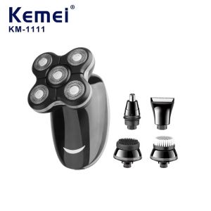 Kemei KM-1111ปัตตาเลี่ยนไฟฟ้าอเนกประสงค์5 In 1USB Pencukur Bulu Hidung เครื่องโกนหนวดไฟฟ้าชาร์จไฟได้ล้างได้เต็มตัว