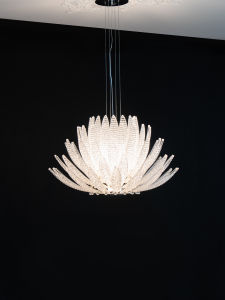 QIANYUE | Artistic Creative Lotus Glass Petals Modern Designer Chandelier