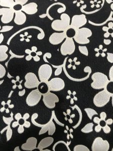 Vải voan hoa trắng đen mềm dày vừa  (khổ 1m5)may đầm váy  áo dài đẹp thời trang