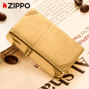 Zippo Vintage Series Repli-ca with Slashes Brushed Brass Windproof Pocket Lighter | Zippo 240 (Lighter Without Fuel Inside)