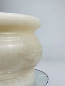 YMS 大理石白玉香炉（手工制造）香炉 大理石香炉 大理石炉 白玉炉 拜神香炉 拜神用品 拜神 插香 佛具用品 大理石佛具 Natural White Jade Incense Burner 1 pcs