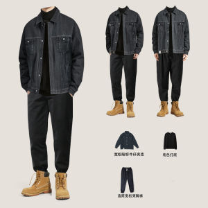 American Vintage Denim Jacket Mens Autumn New Couple Casual Suit Loose Fashion Brand Pilot Parka Jacket