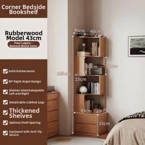 DONGMU | Real Wood Corner Bedside Shelf Small Narrow Type