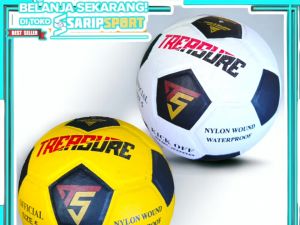 Bola Sepak Treasure Size 5 Waterproof - Bahan Kain dengan Nilon Wound untuk Atletik