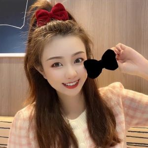 กิ๊บติดผมโบว์สามมิติแฟชั่นปีใหม่ผ้าโพกศีรษะกำมะหยี่โบว์ด้านบนกิ๊บติดผมเด็กฤดูใบไม้ร่วงและฤดูหนาวกิ๊บปากเป็ด