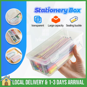 Large Capacity Pencil Box Multifunctional Transparent Student Stationery Box Pencil Box School Finishing Storage Box for Color Lead Marker