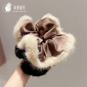 Ultra Soft Mink Fur Hair Ties Elegant Pure Color Trendy Hair Bands for Bloggers Fashionable Hair Accessories Korean Style