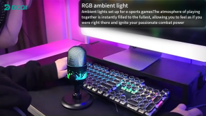 DQQI USB Microphone Colorful RGB Desktop Microphone Noise Reduction PC Microphone  Mic for Recording