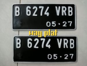 PLAT NOMOR MOTOR STANDAR BERLOGO KORLANTAS 2PCS/SEPASANG