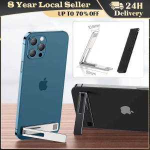 Invisible Ultra Thin Magnetic Mobile Phone Holder Stands Metal Alloy Foldable Cellphone Kickstand Desktop Tablet Bracket Support Universal Adjustable Phone Holder For iPhone 16 15 Pro Max Samsung Xiaomi Google Redmi Poco Desktop Stand Phone Case Accessori