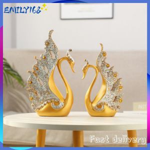 Gift Couple Swan Statue Sculpture Resin Ornaments Wedding Gifts Tabletop Mothers Day Decor Crafts