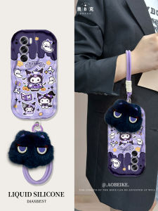 Portable Oppo Reno12 Phone Case Female Version with Lanyard Anti-Fall Creative Cartoon Design Silicone Protective Cover