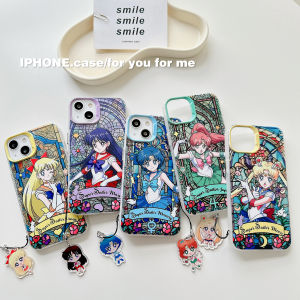Sailor Moon Gradient Phone Case Moon Rabbit Fire Cat Protection Cover for   16 pro Max 15 pro 14 Love 13 Amei Cute Creative Design