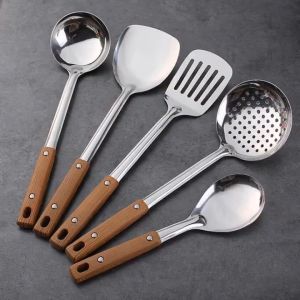 Stainless Steel Kitchenware Cookware Set Spatulas Fry Spatula Soup Ladle Leakage 不锈钢厨具套装 锅铲 | 煎铲 | 汤勺 | 汤漏 | 饭勺 全套家用厨具